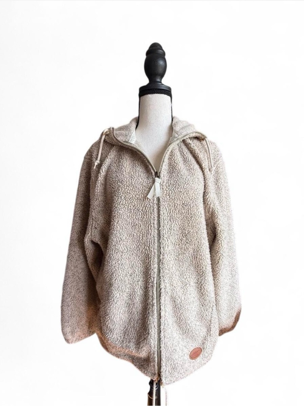 Vintage 90s Woolrich Sherpa Fleece Jacket Made in USA Full Zip Hoodie Medium